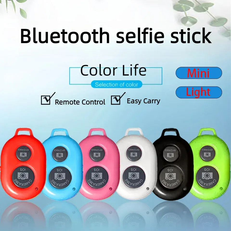 Color: WHITE - Smartphone Bluetooth Shutter Release Wireless Remote Control Mobile Phone for iPhone 15 14 Huawei Samsung Xiaomi HTC Vivo Selfie