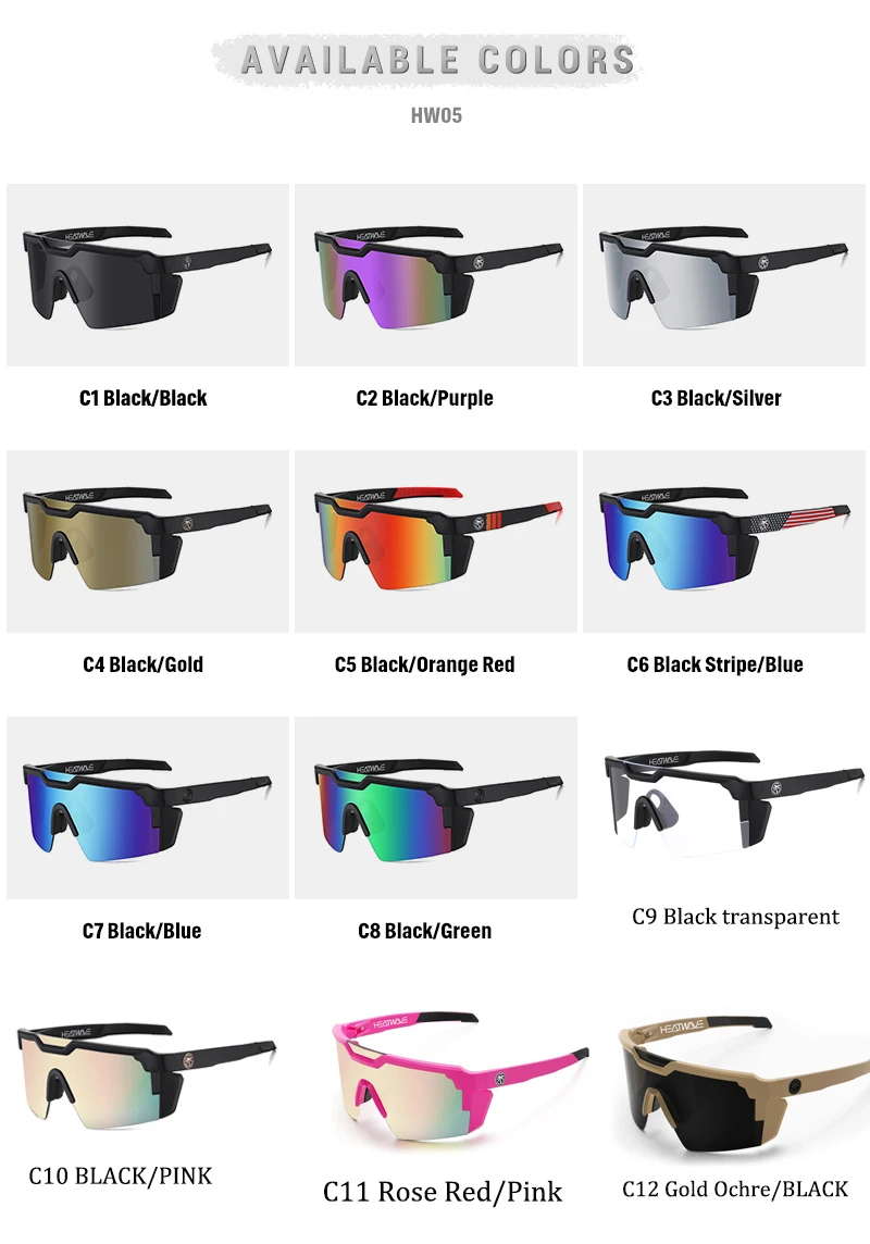 Lenses Color: Silver, Frame Color: BROWN - NEW High quality luxury Heat Wave brand sunglasses square Conjoined lens cycling Women men sun glasses UV400