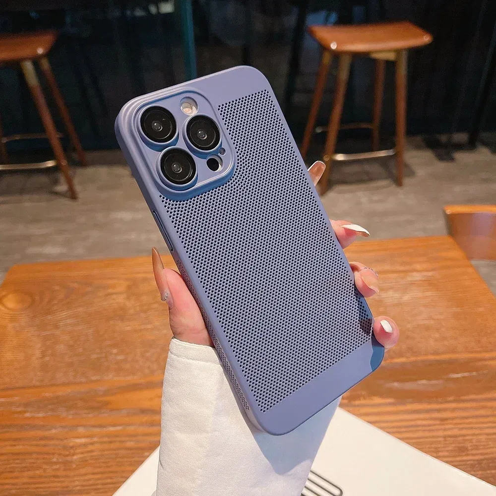 Color: Lavender, Compatible-Phone Models: For iPhone 14 Pro Max, Ships From: CHINA - Breathable Heat Dissipation Cooling Case For iPhone 16 Pro Max 15 14 13 12 11 PC Hard Back Cover