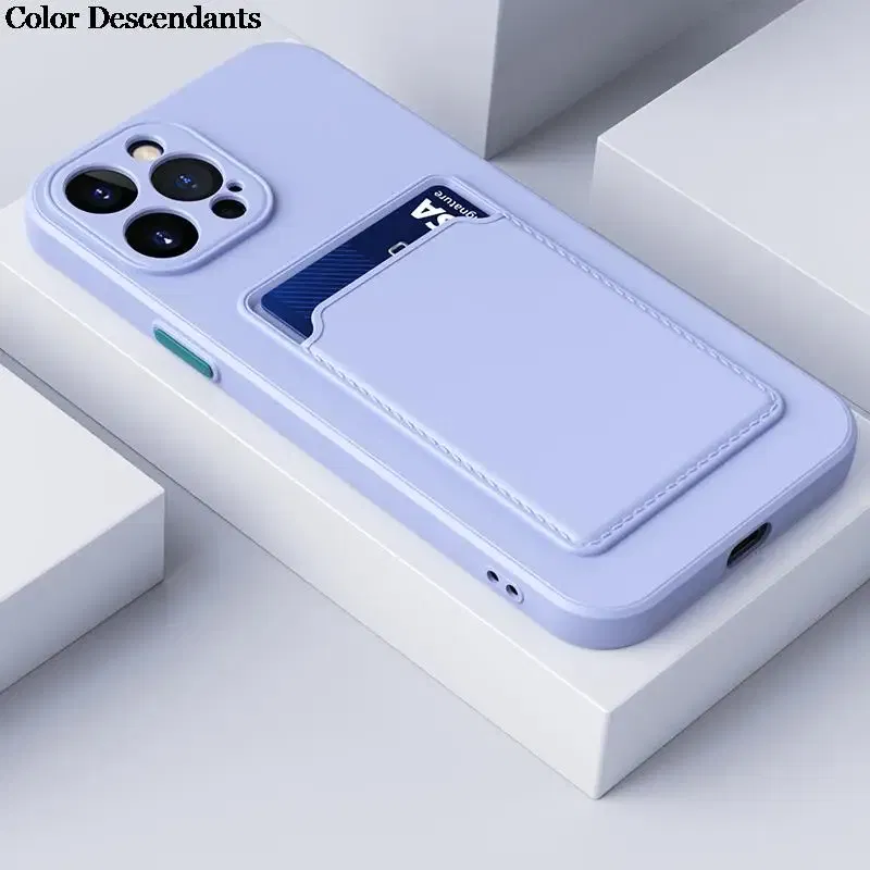Color: green, Material: Denim - Card Holder Wallet Case For Samsung Galaxy A32 A53 A33 A13 A52 5G Case on A72 A22 A12 A51 A71 Shockproof Liquid Silicone Cover