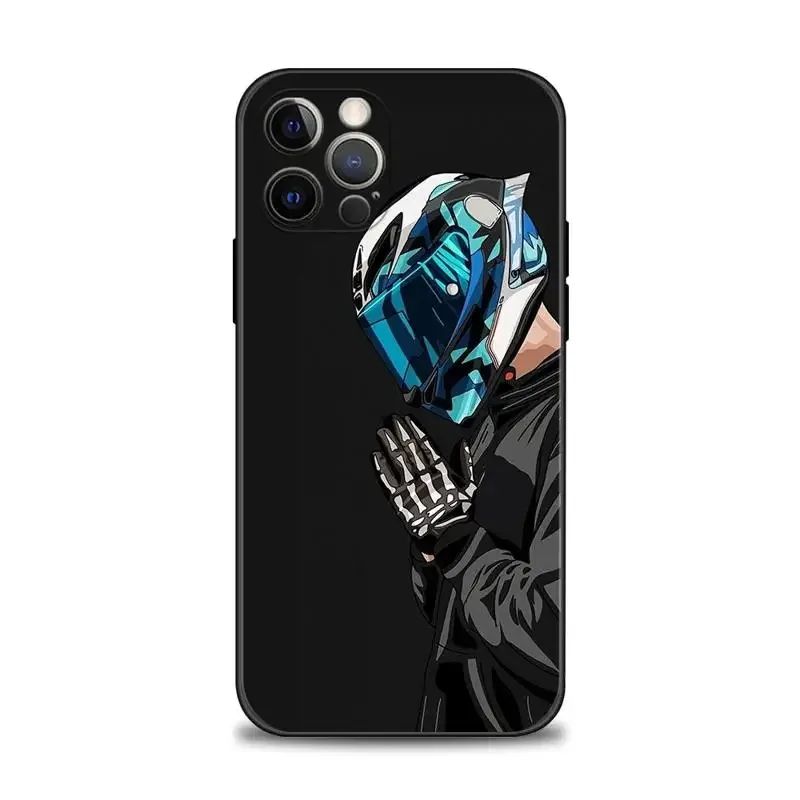 Color: Clear, Material: CANVAS - Moto Cross Motorcycle Sports Phone Case For iPhone 16 15 14 13 12 11 Pro Max XS X XR Plus Mini Luxury Black Soft Cover Funda