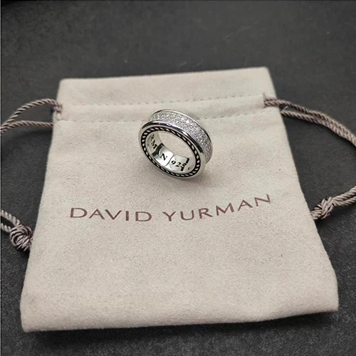Gem Color: Black, Ring Size: 9 - Get Your Sparkle On With 2024'S Latest Fashion Accessory - S925 Silver Dy Ring With Jewel Accents!