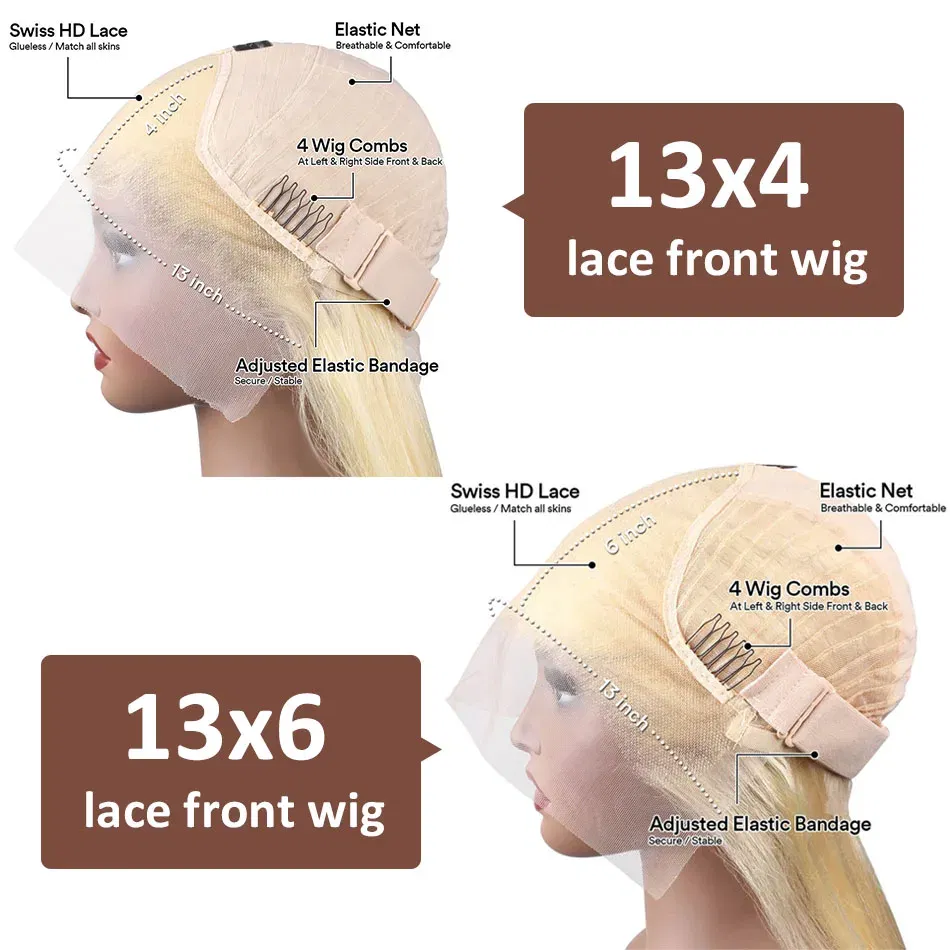 Color: #144, Ships From: CHINA, Stretched Length: 8inches, Density: 180% - 613 Blonde Lace Front Wig Human Hair 13X6 Hd Lace Frontal Wig Straight Lace Front Wigs Human Hair 13X4 Lace Front Human Hair Wig