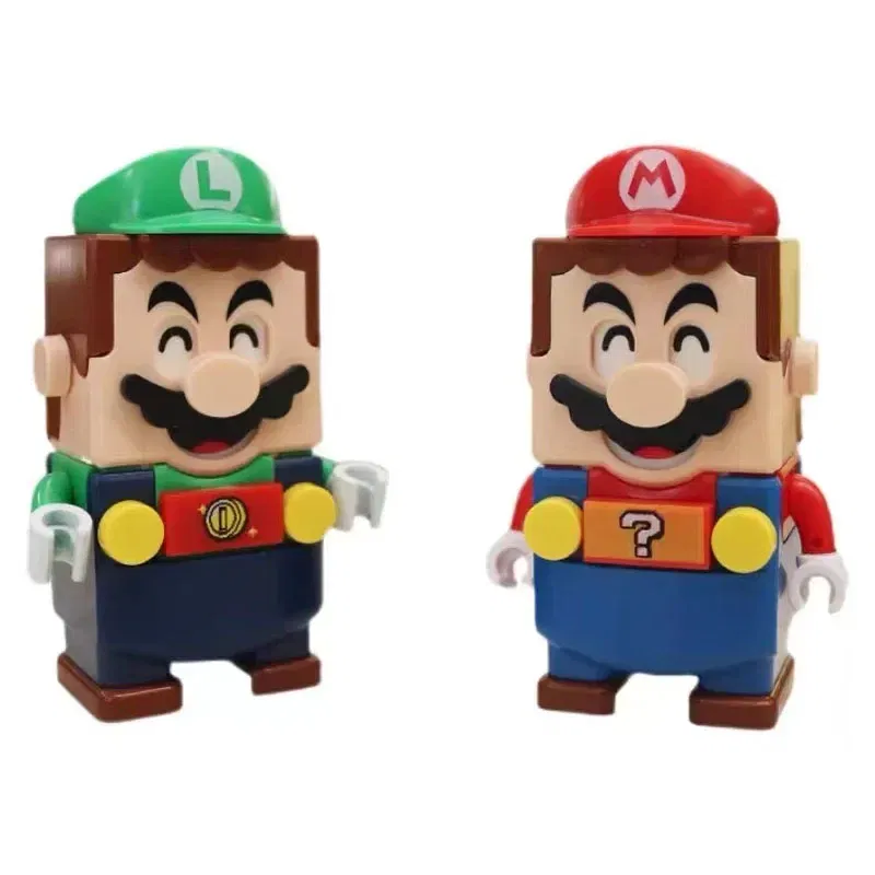 Color: WHITE - New Super Mario Bros Blocks Luigi Mini Buliding Blocks Action Toy Figures Assembly Toys Dolls Children Birthday Gifts