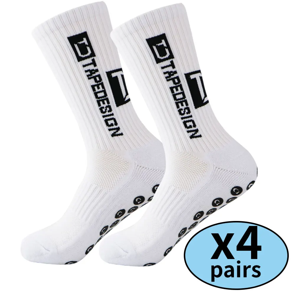 Color: Gold - 4 pairs of new non slip football socks, basketball socks, yoga socks, sports socks, outdoor sports socks