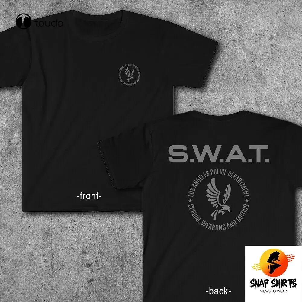 Color: SKY BLUE, Size: L - New Lapd Swat Tv Series S.W.A.T. Inspired T Shirt Los Angeles Dep Tee T-Shirt