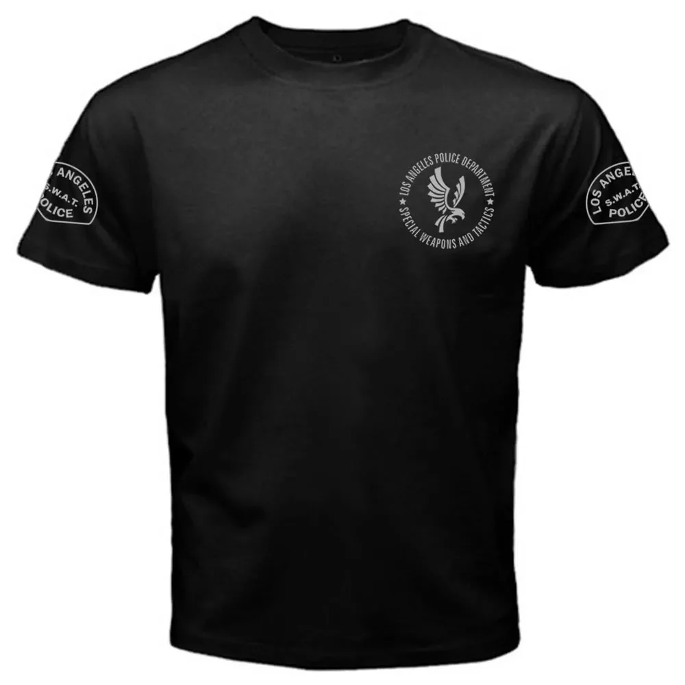 Color: SKY BLUE, Size: L - New Lapd Swat Tv Series S.W.A.T. Inspired T Shirt Los Angeles Dep Tee T-Shirt