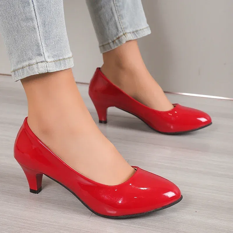 Color: Black, Shoe Size: 41 - Women Pumps Nude Shallow Mouth Women Shoes Fashion Office Work Wedding Party Shoes Ladies Low Heel Shoes Summer Heels Woeman