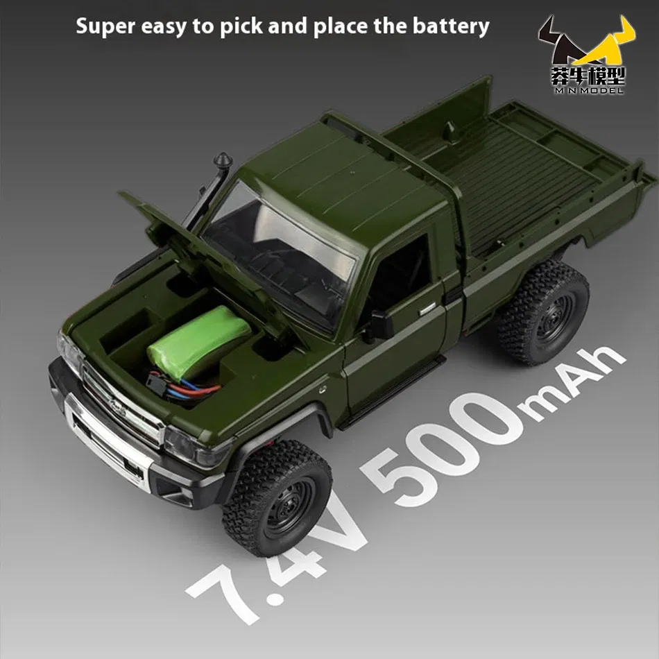 Color: Fluorescent Green - MN MODEL 1:12 4WD Retro RC Off-road Car All Terrain Vehicle Climbing Truck Rock Crawler Pickup Collection Model Toy for Adult