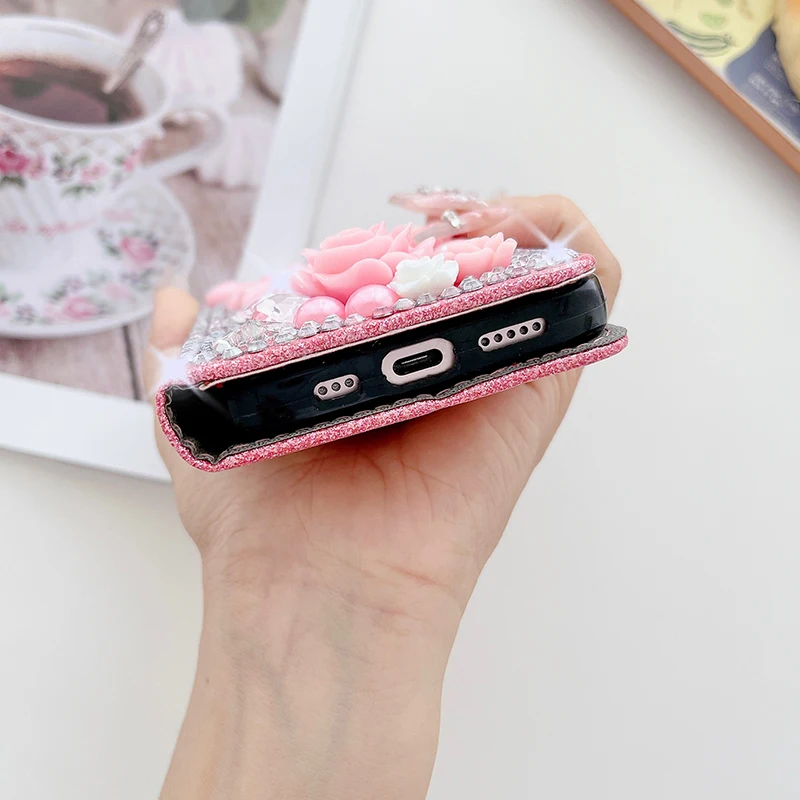 Color: PURPLE, Material: PU - Wallet Glitter Case For Samsung Galaxy S24 FE S23 Ultra S22 Plus S21 S20 A13 A14 A15 A16 A53 A54 A55 A34 Flip Luxury Leather