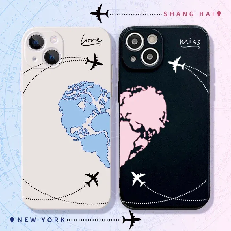 Color: Brown, Material: Denim - Couple Black and White Love Sun Moon Case For Samsung Galaxy S10 S20 S21 S22 S23 S24 FE Plus Ultra Note 20 Silicone Phone Case