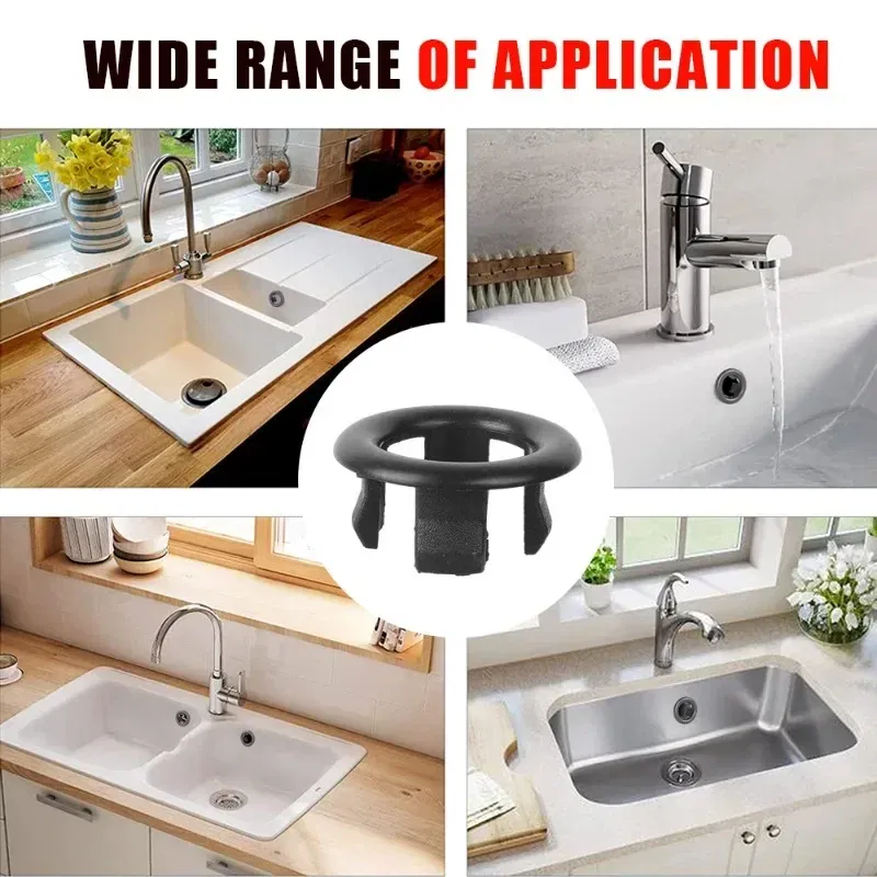 Color: Yellow, Outer Diameter: 84mm - 4/1pcs Sink Hole Round Overflow Cover Kitchen Basin Trim Hollow Overflow Ring Plug Bathroom Wash Basin Overflow Ring Accessories