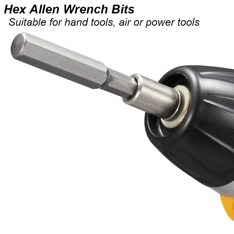 Color: LIGHT BLUE - Hex Allen Wrench Bit Set Metric Imperial SAE Screwdriver Electric Power Drill Adapter Driver Key Socket Security Magnetic Tip