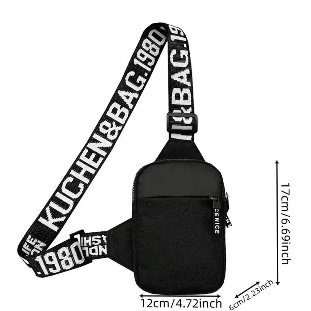 Color: Orange - Sports Chest Bag Men Small Mobile Phone Messenger Bags Waist Bags Multi-Function Carry-on Bag Engrave Image Initial Name Patter
