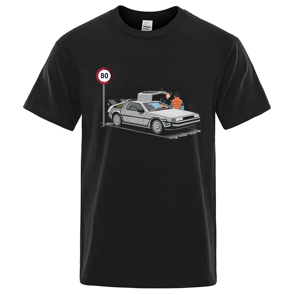 Color: Beige, Size: L - I Was Caught Speeding Funny Printed T-Shirts Men Fashion Casual Short Sleeves Loose Oversized T Shirt Breathable Cotton Tees