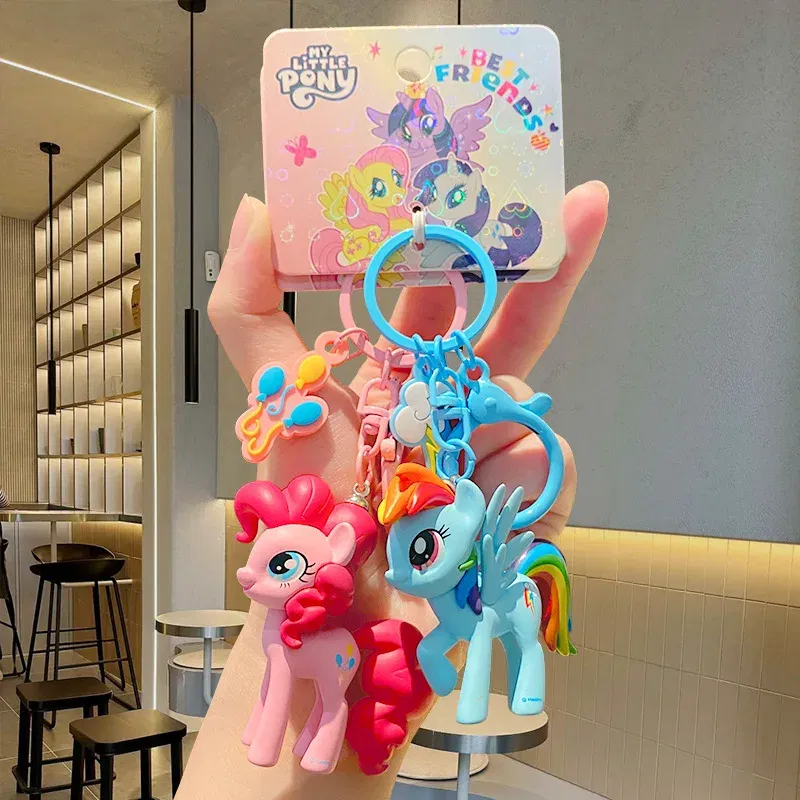 Color: Red, Ships From: CHINA - Cartoon My Little Pony Toy Keychain Twilight Sparkle Pinkamena Diane Pie Fluttershy Rarity Rainbow Dash Key Buckle Keyring Gift