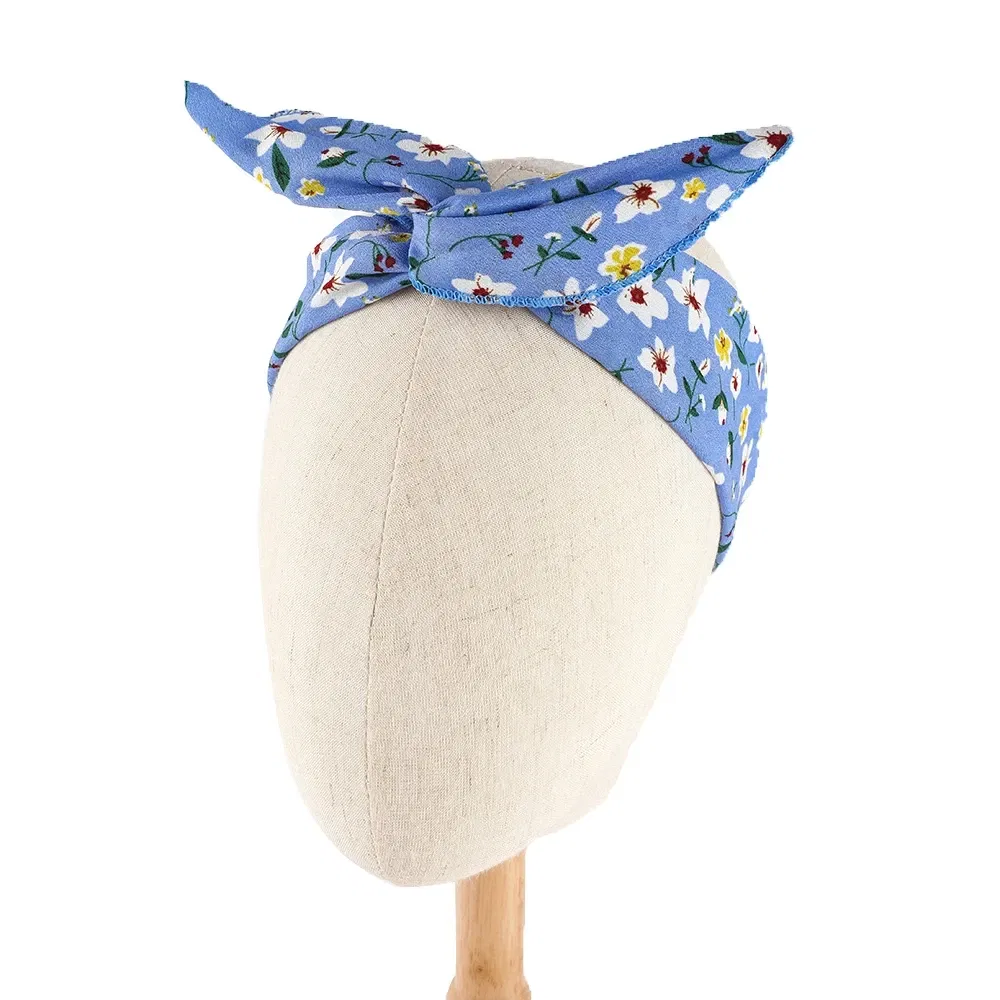 Color: Yellow, Ships From: CN - Bunny Ears With Iron Wire Headband Printed Fabric Women Girls Scrunchies Hairband Hair Band Holder Accessories Headdress