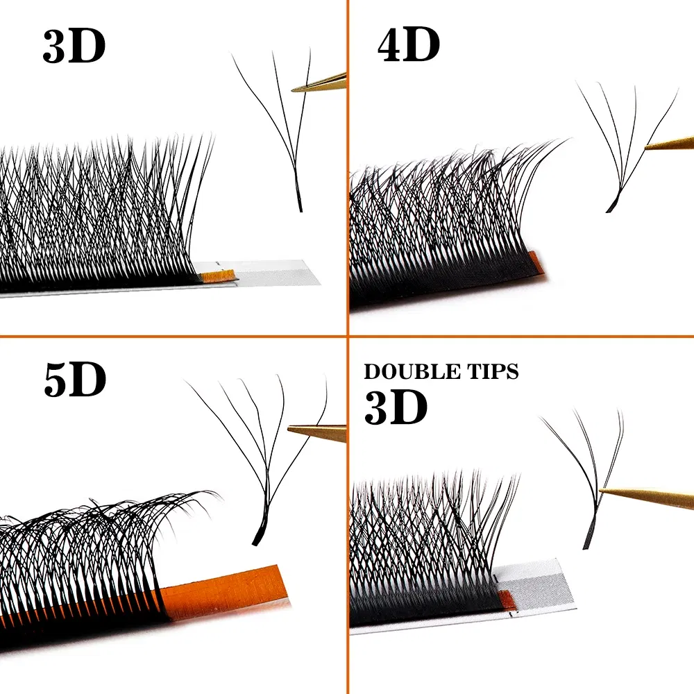 Color: Brushed Slate, Curl: CC, Thickness: 0.07mm, Length: 8mm - Yelix Cilios 5D W Shape Eyelash Extensions 4D/6D Premade Volume Fans Natural Soft Automatic Flowering Lash Makeup Supplies