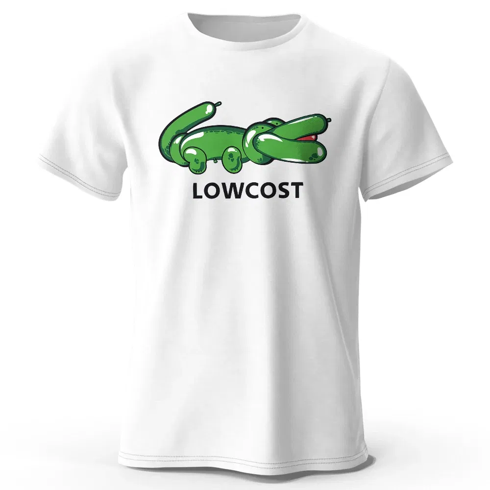 Color: GRAY, Size: L - Men's The Lowcost Printed T-Shirt 100% Cotton Oversized Funny Graphic Tees for Men Women Summer Tops