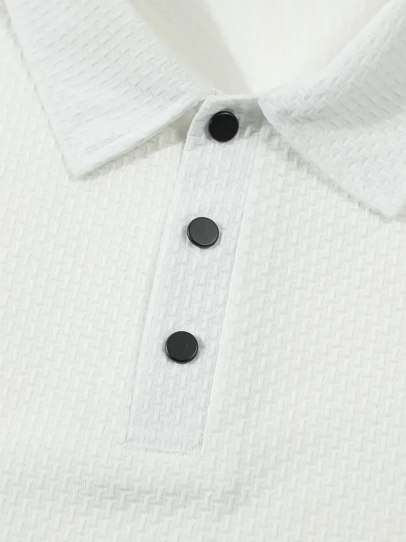 Color: Navy Blue, Size: XXL - Classic men's casual POLO shirt soft and breathable MILAN pattern quick-drying top T-shirt