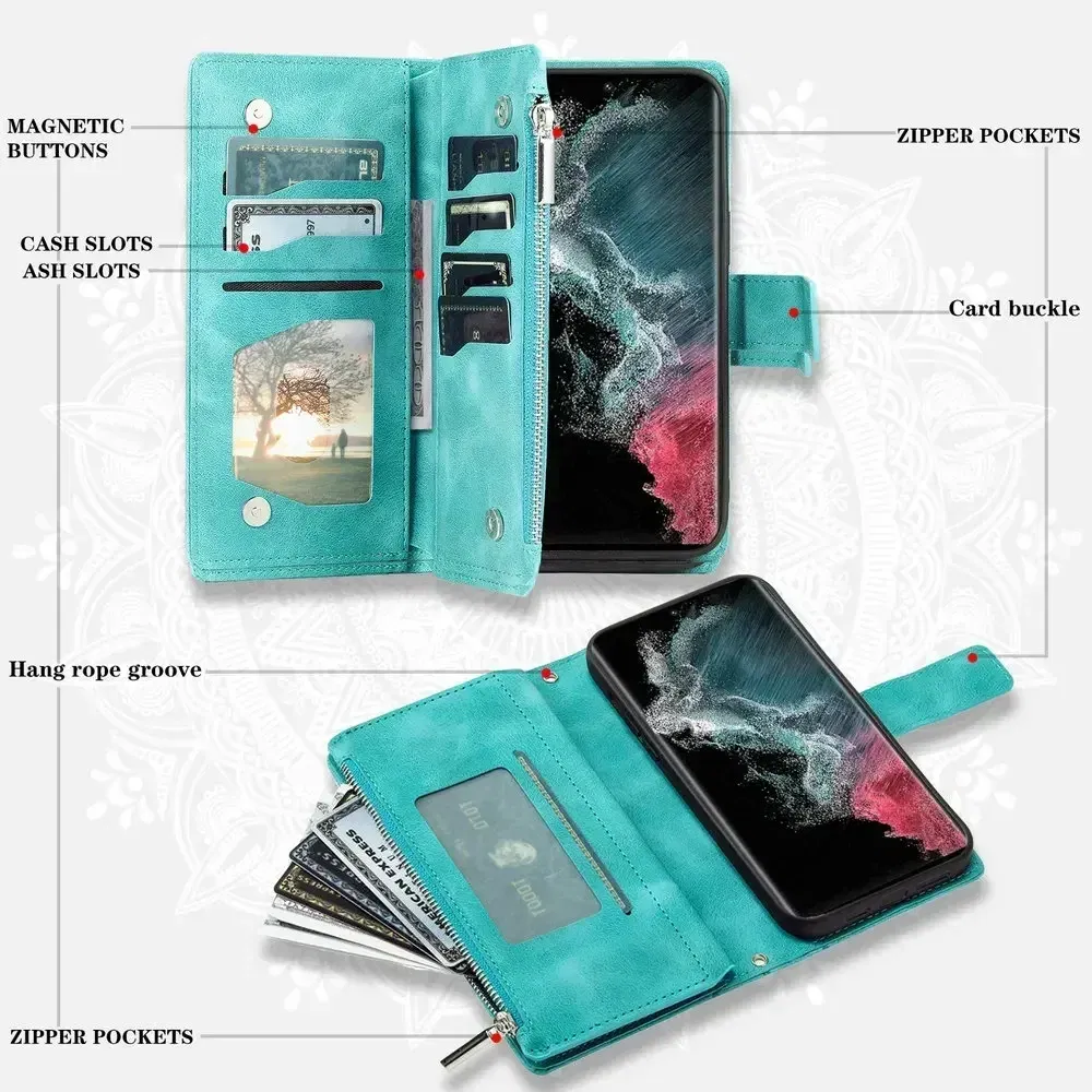Color: light yellow, Material: Denim - S24 Ultra S23 Plus S 22 CrossBody Strap Zipper Wallet Case for Samsung Galaxy S22 S23 FE S21 S20 23 24 Ultra Note 20 Book Cover
