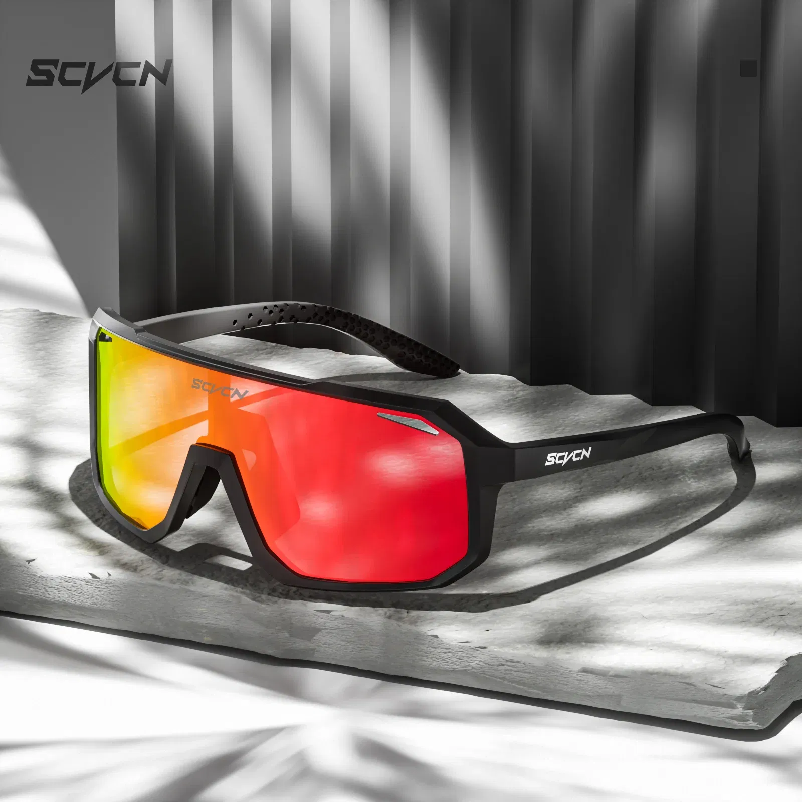 Color: light yellow, Lenses Color: WHITE - SCVCN Sports Men UV400 Sunglasses Cycling Glasses Photochromic Cycl Camp Bike Eyewear MTB Outdoor Goggles Bicycle Women Hunting