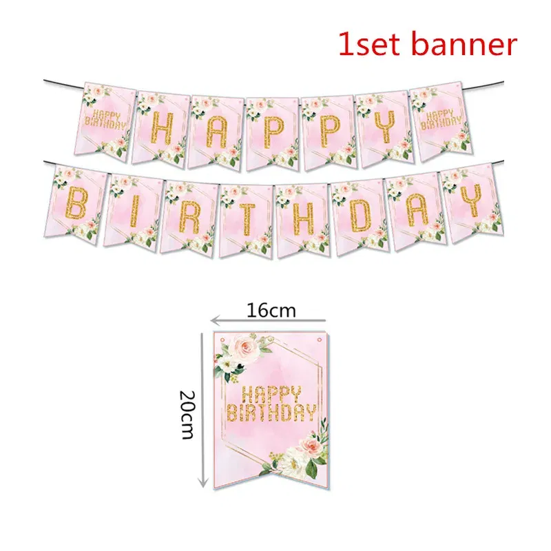 Color: Sky blue - Girls One First Happy Birthday Disposable Tableware  Pink Plate Napkins Cup Hat for Baby Shower 1 Year Old Birthday Party Deco