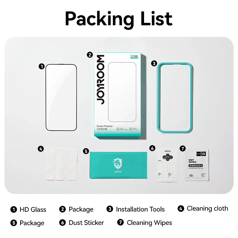 Bundle: Bundle10, Material: High Definition - Joyroom 1/2/3pcs 9D Screen Protector Tempered Glass for iPhone 16 15 14 13 12 11 Pro Max Protective Glass for iPhone 15 Pro Max