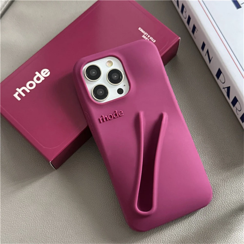 Color: Navy Blue, Compatible-Phone Models: For iPhone 11 Pro - New Rhode Lipstick Soft Silicone Phone Case for iPhone 16 15 14 13 12 11 Pro Max Plus Portable Lip Gloss Holder Cover with Box