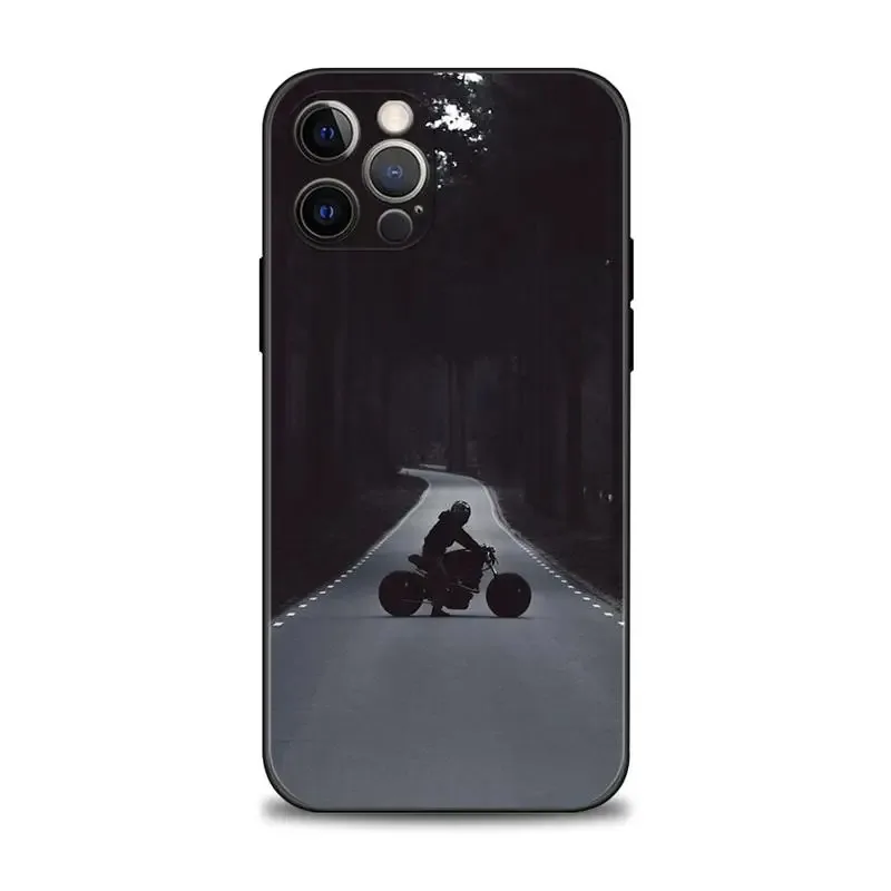 Color: Blue, Material: PC - Moto Cross Motorcycle Sports Phone Case For iPhone 16 15 14 13 12 11 Pro Max XS X XR Plus Mini Luxury Black Soft Cover Funda