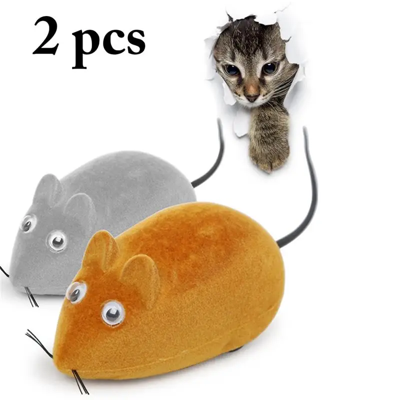 Color: Pink, Size: M - RC Toy Wireless Winding Mechanism Mouse Cat Toy For Cat Dog Pet Trick Playing Toy Plush Rat Mechanical Motion Rats Dropshipping