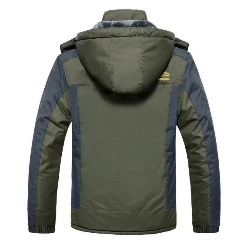Color: Beige, Size: XXXL - Winter Jacket Men Thick Fleece Waterproof Outwear unload Jackets Men's Windbreaker Army Parka Raincoat Coats Plus Size 8XL 9XL