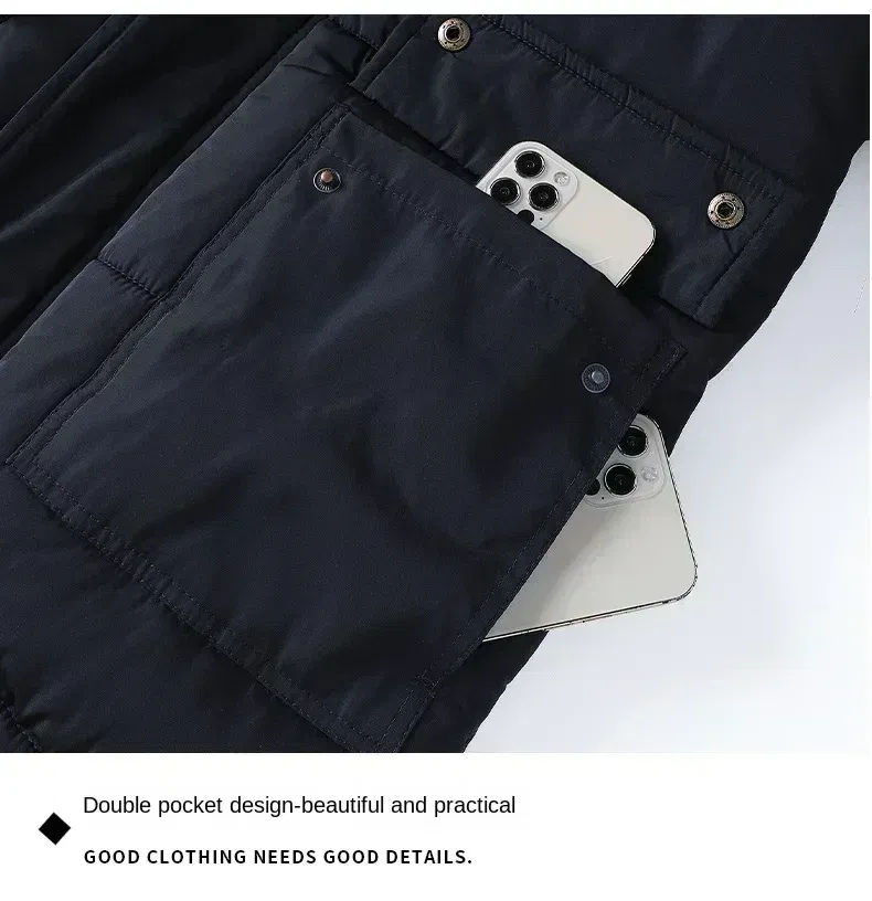 Color: black, Size: M - 2024 New Men Winter Autumn Work Outwearing Parka Black Fleece Lined Thick Warm Hooded Fur Collar Coat Male Size 5XL Plush Jacket