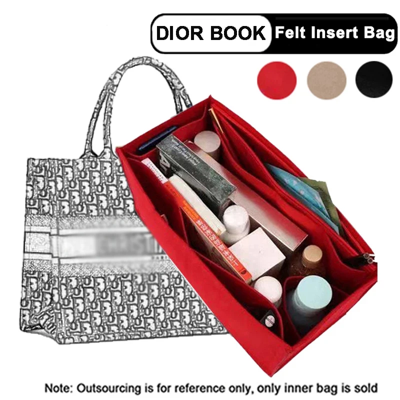 Color: Red, Size: XL - Felt Cloth Insert Bag Fits BOOK TOTE Makeup Handbag Organizer Travel Inner Purse Cosmetic Bag Mommy Bag Fit ONTHEGO Tote