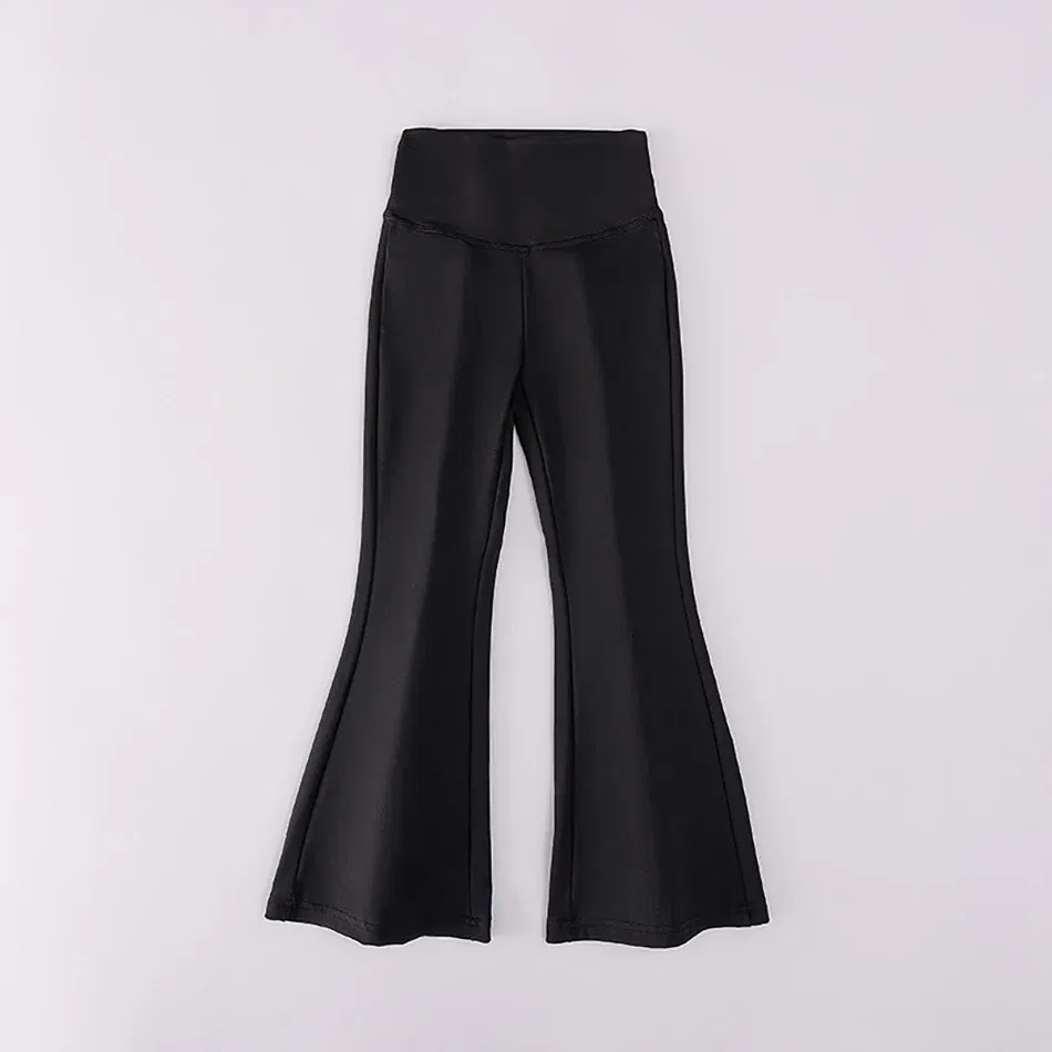 Color: Blue, Size: 104 - Girls High Waist Flared Pants for Spring and Autumn Kids Fashion Tight Leggings with Stylish Elastic Teenager Bottoms Clothes