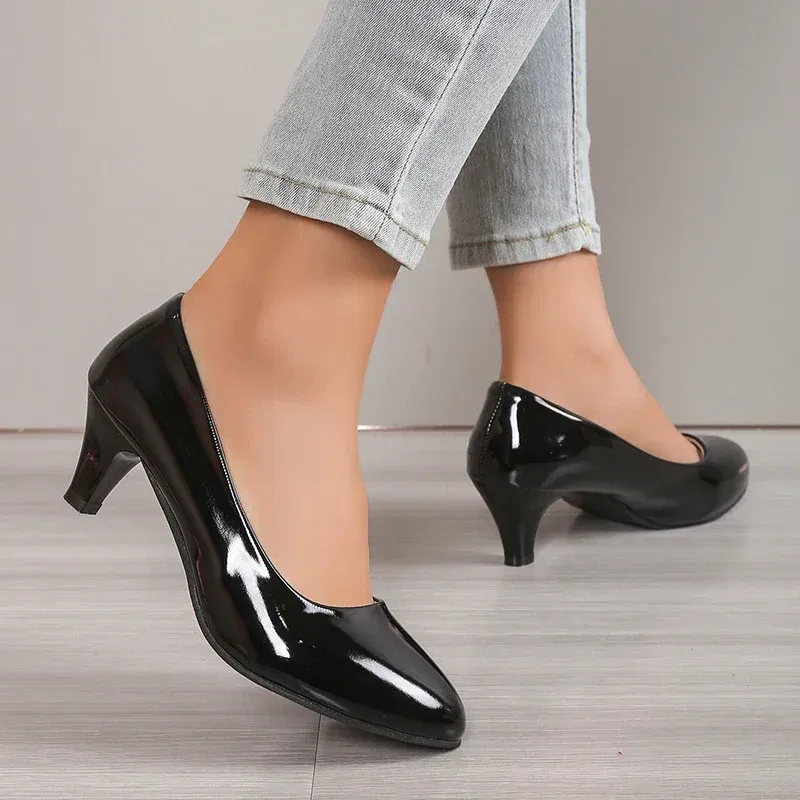 Color: WHITE, Shoe Size: 37 - Women Pumps Nude Shallow Mouth Women Shoes Fashion Office Work Wedding Party Shoes Ladies Low Heel Shoes Summer Heels Woeman