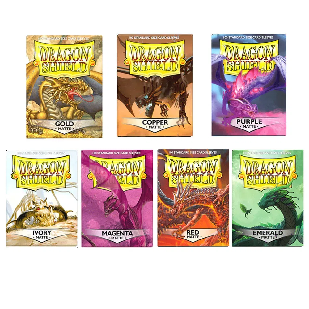 Color: three - 100 PCS/BOX Colorful Matte Dragon Shield Cards Sleeves Cards Cover Matte Cards Protector for Magic MGT/Star Card Board Games