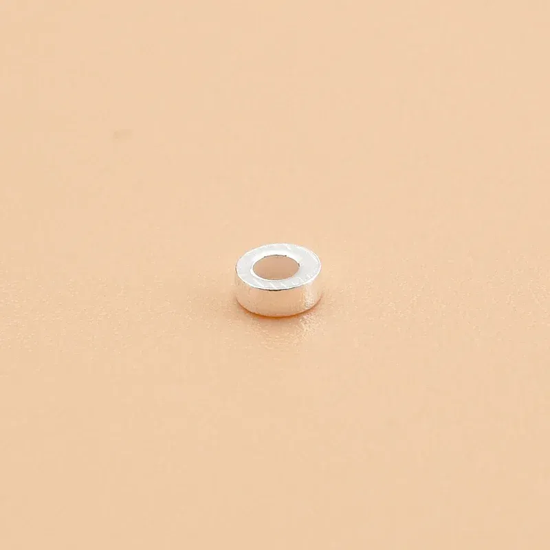 10PCS 925 sterling silver jewelry accessories Circle gasket flat beads handmade beaded diy bracelet necklace material