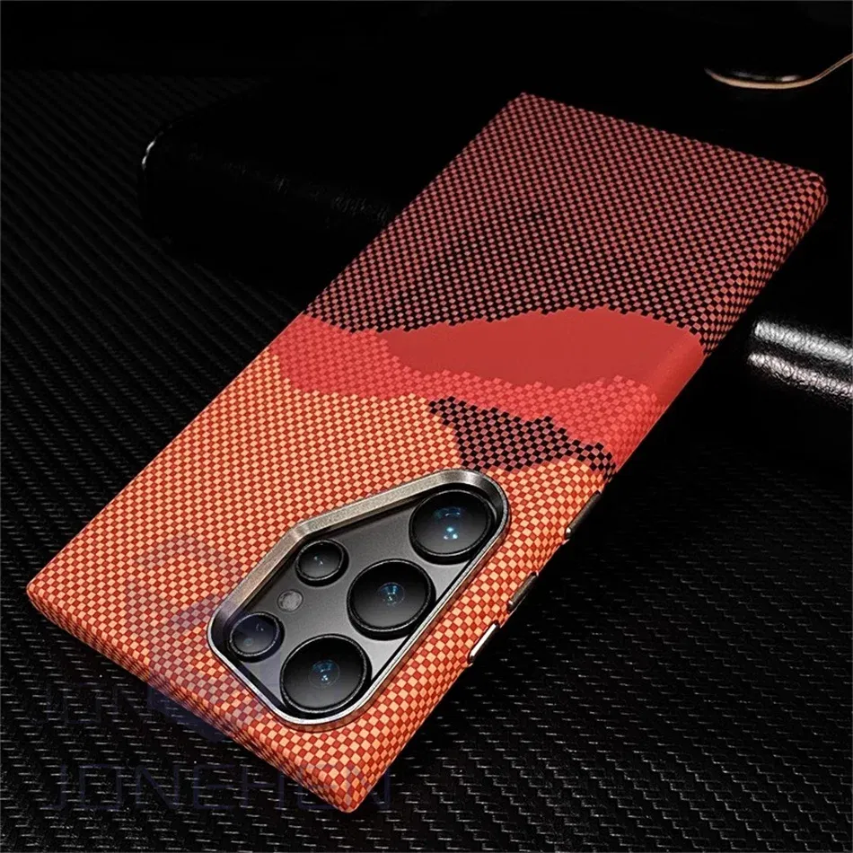 Color: Blue, Material: tpu - Carbon Fibre 3D Relief For MagSafe Case For Samsung Galaxy S24 Ultra S23 Plus Wireless Charge Hard PC Shockproof Magnetic Cover
