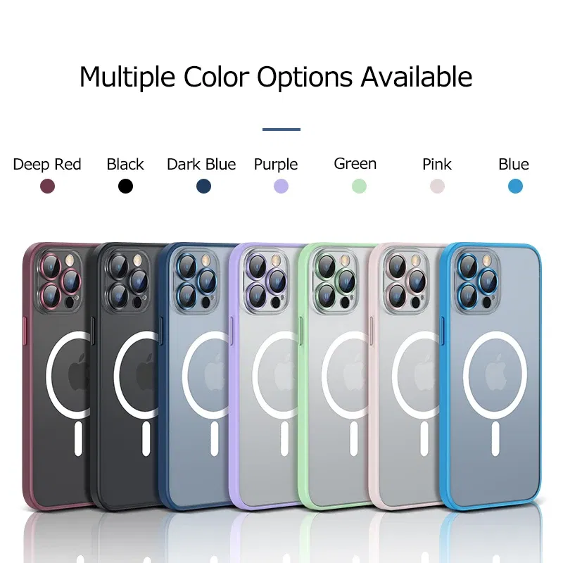 Color: Beige, Material: Microfiber - Magsafe Magnetic For IPhone 15 Promax Phone Case For iPhon 11 12 13 14 15 Pro Max Plus Lens Glass Ring Protection Silicone Cover