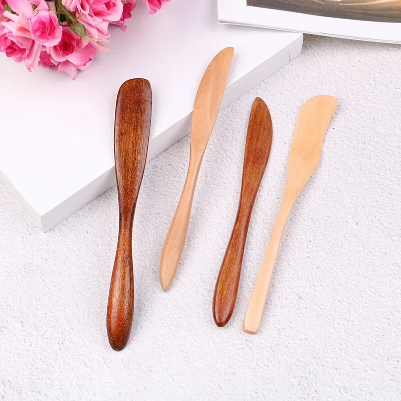 Color: black - Wooden Marmalade Knife Mask Butter Knife Cheese Dessert Jam Tabeware Dinner Breakfast Toast Bread Thick Handle Knife Kichen Tool