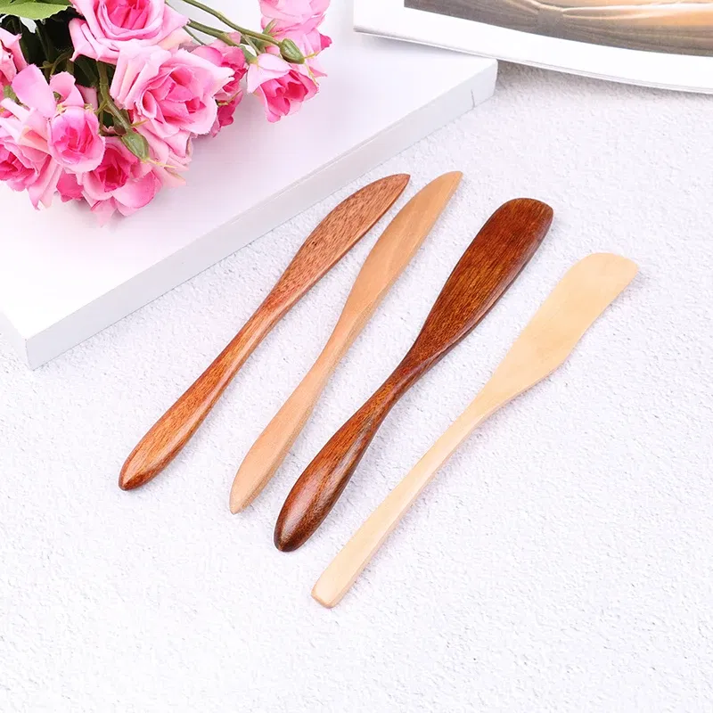 Color: black - Wooden Marmalade Knife Mask Butter Knife Cheese Dessert Jam Tabeware Dinner Breakfast Toast Bread Thick Handle Knife Kichen Tool