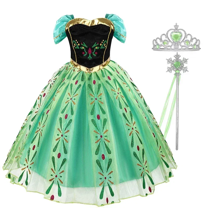 Kid Size: 2T, Color: Pink - Disney Kids Cosplay Elsa Anna Princess Dress Girls Mesh Ball Gown Halloween Carnival Birthday Clothes  Snow Queen Frozen Costume