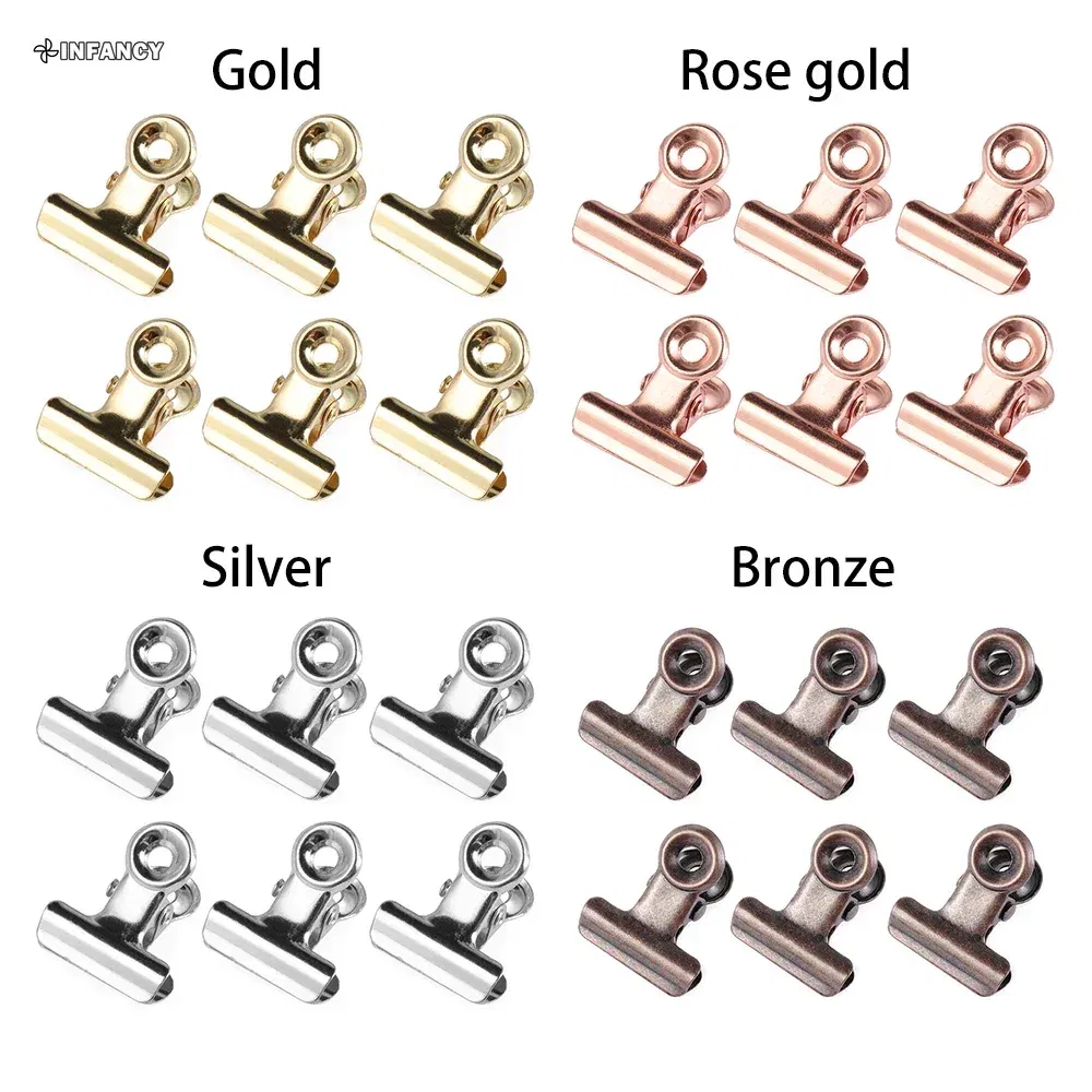 Color: Silver - 1PC Kitchen Food Sealing Bag Clips Stainless Steel Letter Paper Photo File Clamps School Office Calendar Binder Clip