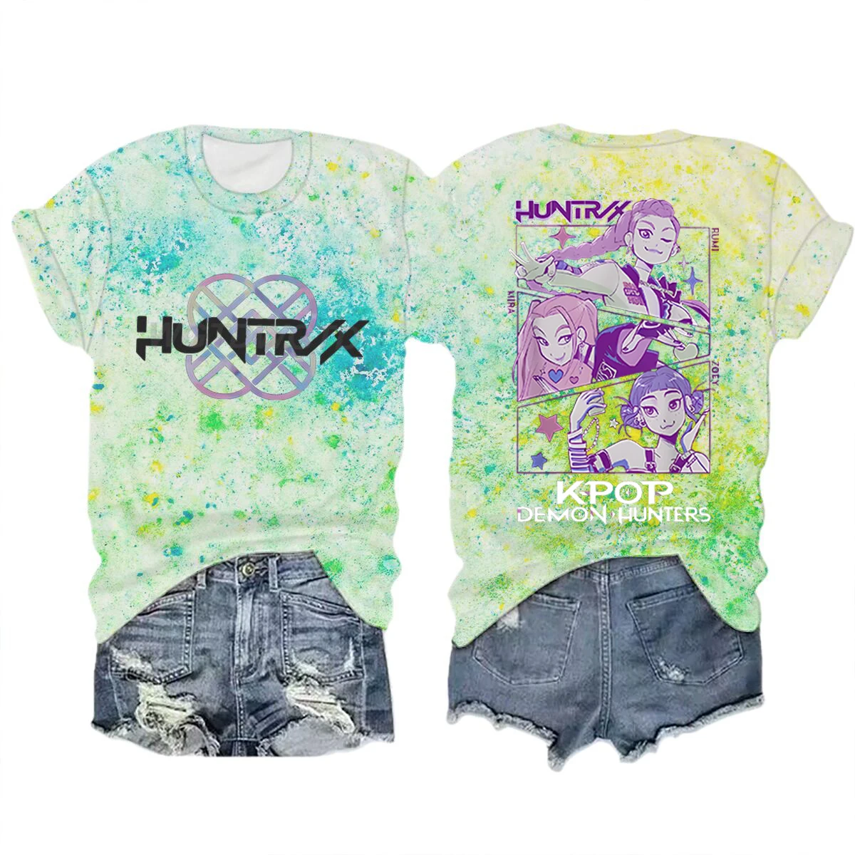 Color: Burgundy, Size: 4XL - Movie Characters T-shirt Tops Tie-dye Men's Women's Clothing Round Neck Short Sleeve T-shirt Street Style T-shirts