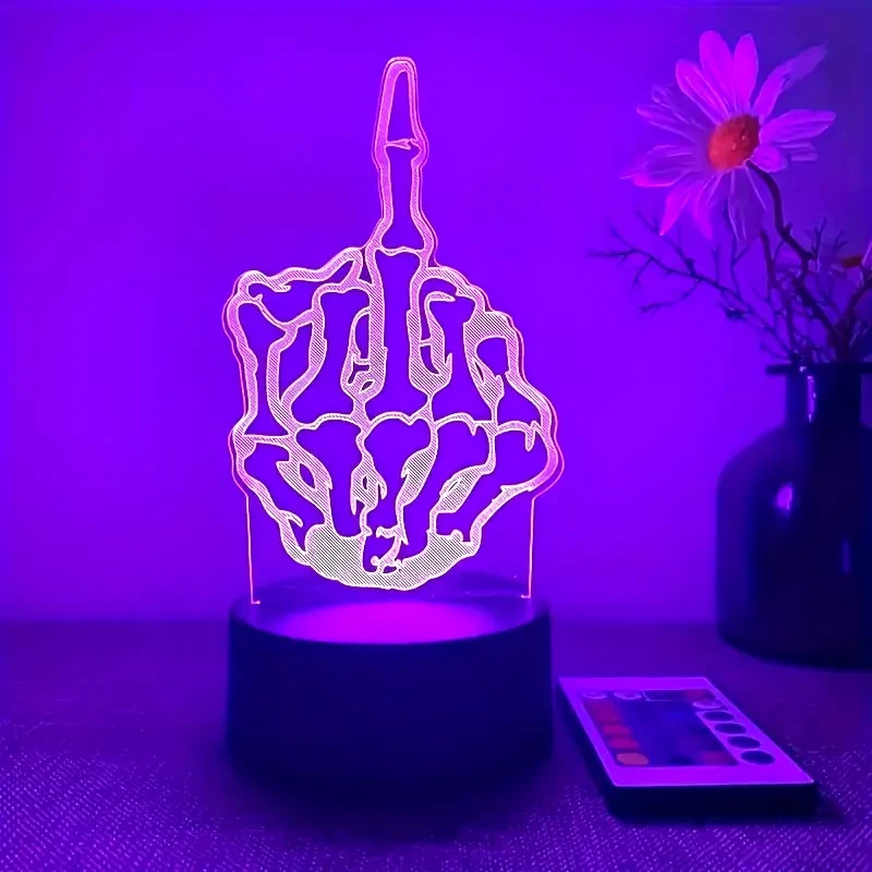 Novelty 3D Night Light with 16 Colors & Remote Control