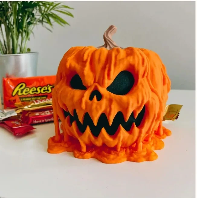 Melting Halloween Pumpkin Candy Bowl with Lid