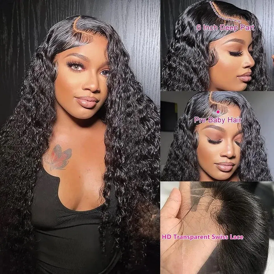 Stretched Length: 26inches, Density: 180%, Ships From: CHINA, Lace Size: 13x4 - hd lace wig 13x6 human hair Curly Wig For Women choice Pre Plucked 30 40 Inch Loose Deep Wave Water wave Frontal Wigs