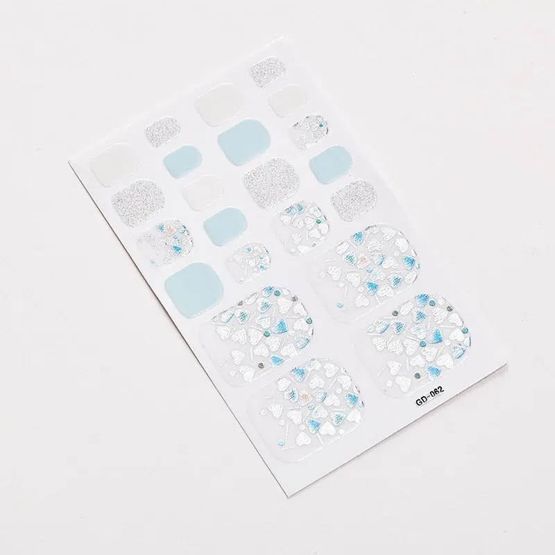 Color: apple green - 22 Tips/Sheet Nail Tape Loveliness Nail Art Stickers Designed Nailart Sticker Nail Strips Designer Nail Decals Nailart Shiny