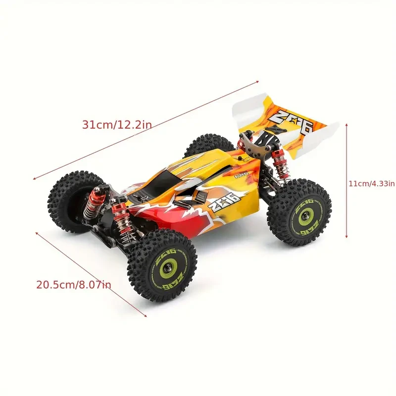 WLtoys XKS 144010 Remote Control Car - High-Speed 75km/h 1/14 2.4GHz Off-Road Racing Car 4WD RTR with Metal Chassis